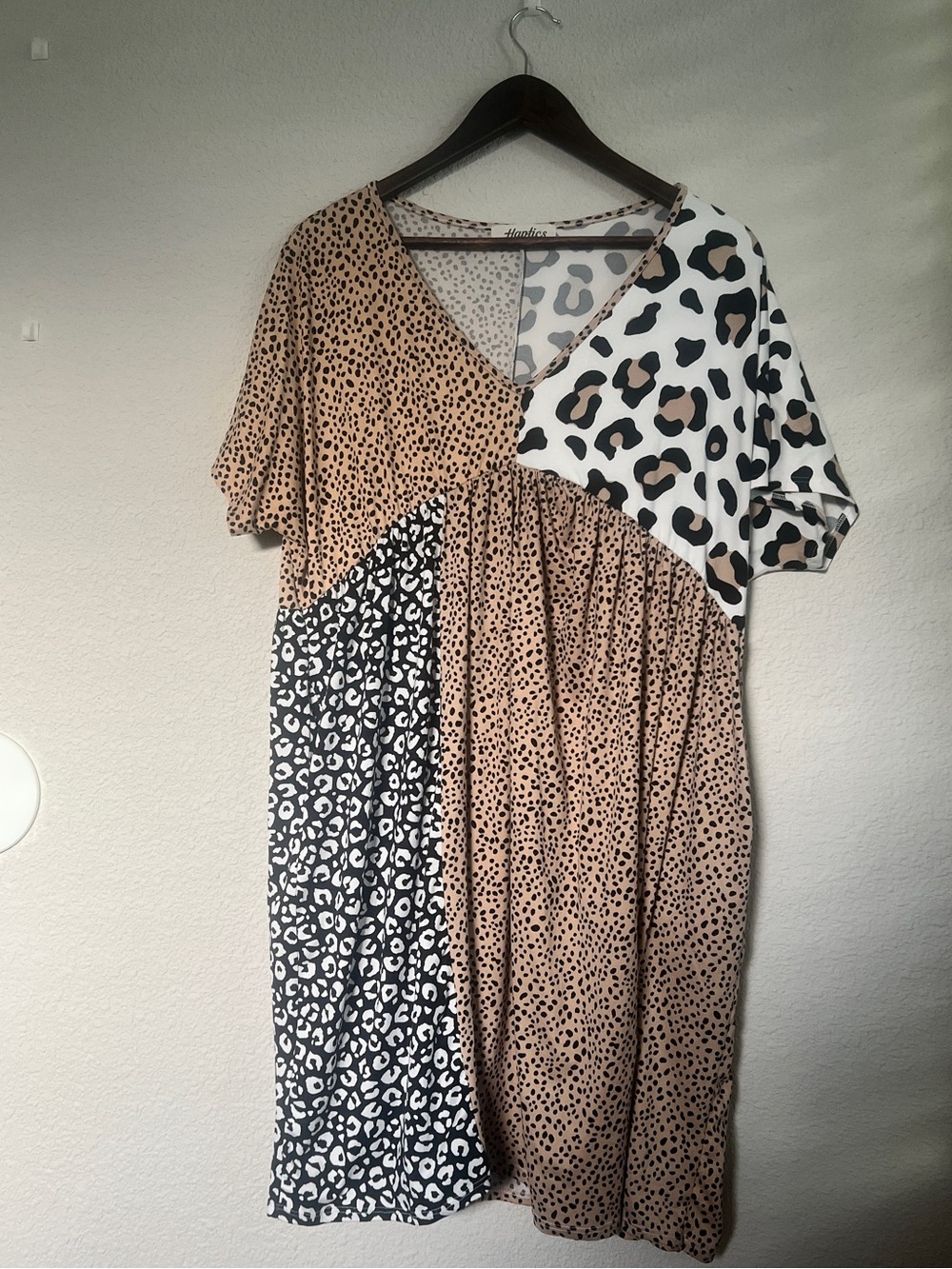 Haptics Mixed Animal Print Babydoll Dress Size M Pockets